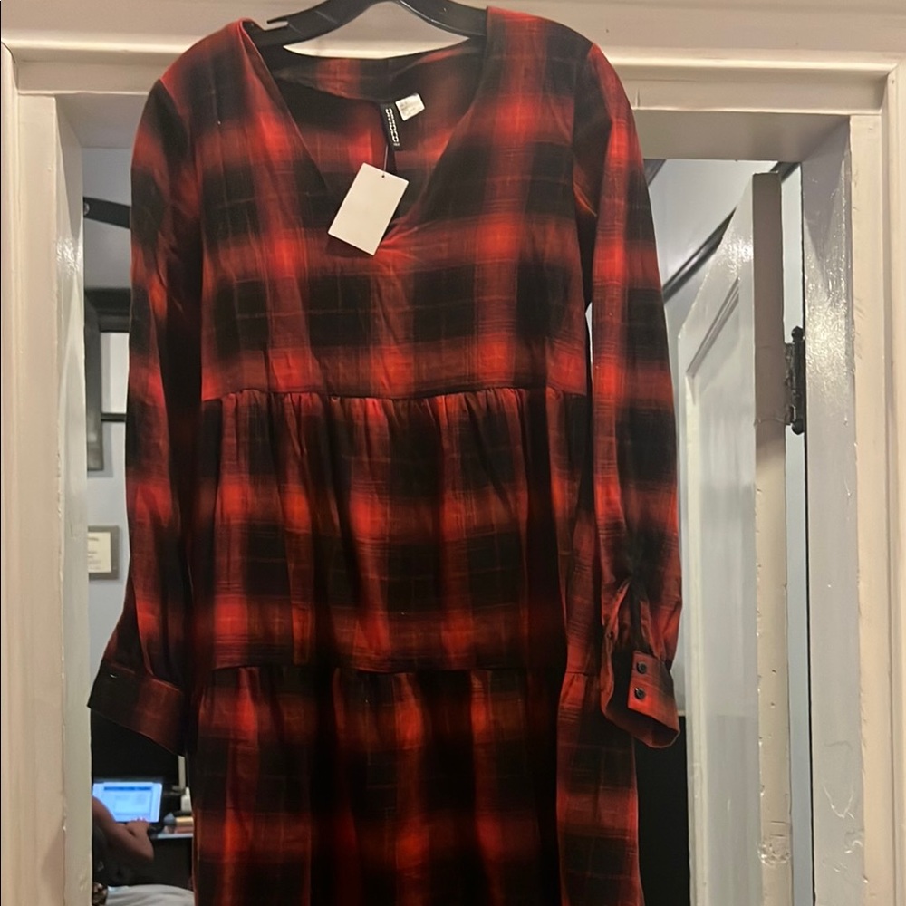 Red and Black Plaid Dress